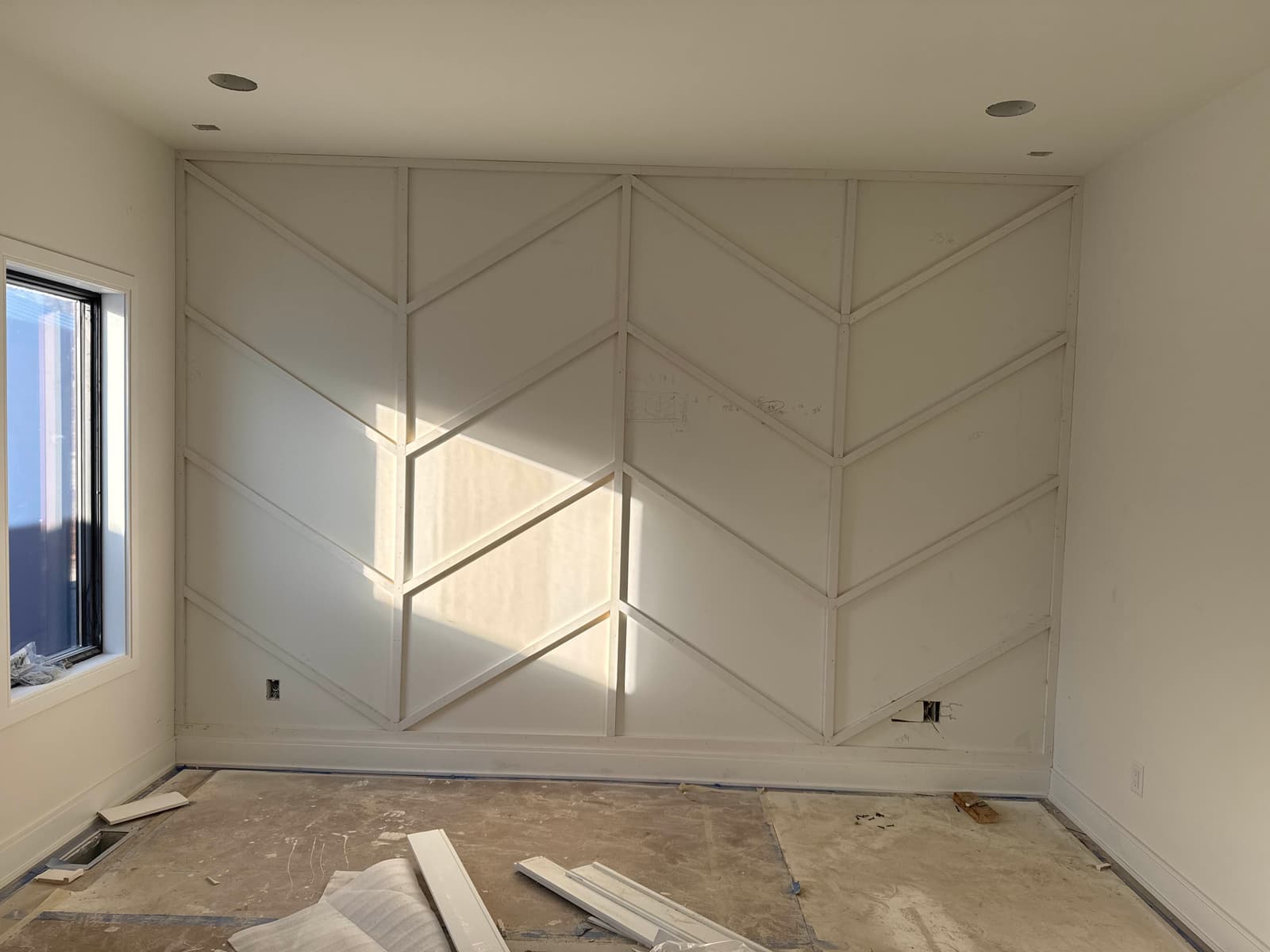 Chevron feature wall